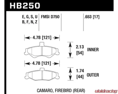 Hawk Performance HP Plus Rear - HB250N.653