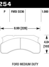 Hawk Performance Disc Brake Pad Ford Front                                     - HB254P1.00 - Image 2