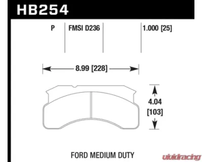 Hawk Performance Disc Brake Pad Ford Front - HB254P1.00