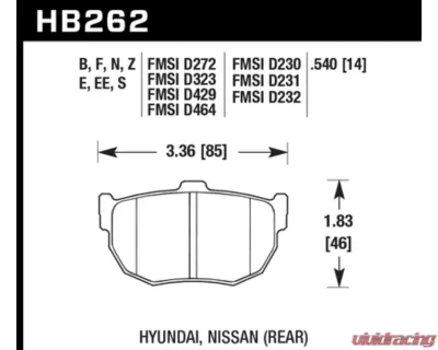 Hawk Performance Blue 9012 Rear - HB262E.540