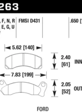 Hawk Performance HPS 5.0 Front                                     - HB263B.650 - Image 2