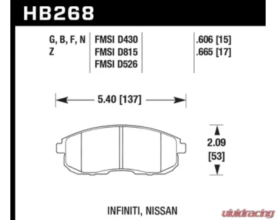 Hawk Performance HPS Front - HB268F.665