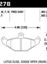 Hawk Performance HPS Lotus Rear                                     - HB278F.465 - Image 2