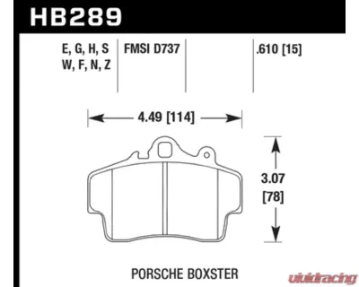 Hawk Performance HPS 5.0 Porsche Front - HB289B.610