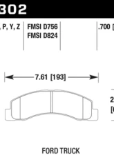 Hawk Performance LTS Ford Front                                     - HB302Y.700 - Image 2