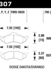 Hawk Performance SuperDuty Dodge Front 2000-2002                                     - HB307P.795 - Image 2