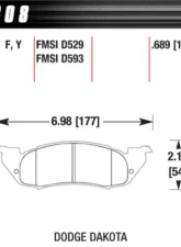 Hawk Performance LTS Dodge Dakota Front 1991-1998                                     - HB308Y.689 - Image 2