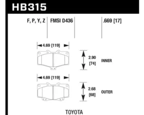 Hawk Performance PC Toyota Front
