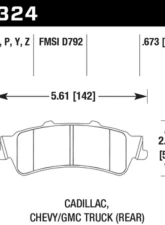 Hawk Performance LTS Rear                                     - HB324Y.673 - Image 2