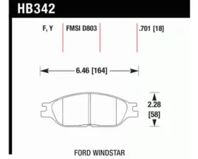 Hawk Performance LTS Street Front Brake Pads Ford Windstar 2002-2003