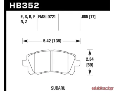 Hawk Performance PC Subaru Front - HB352Z.665