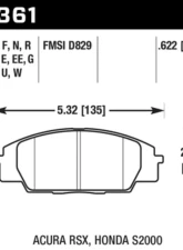 Hawk Performance HPS 5.0 Front                                     - HB361B.622 - Image 2