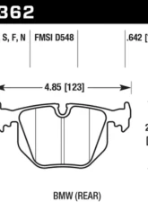 Hawk Performance Blue 9012 BMW Rear                                     - HB362E.642 - Image 2