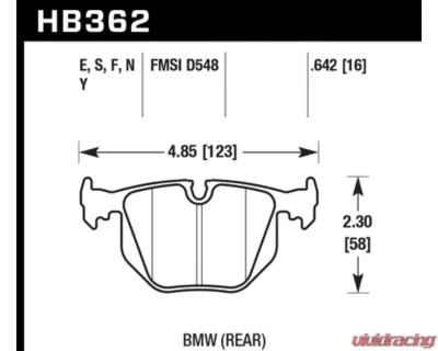 Hawk Performance LTS BMW Rear - HB362Y.642