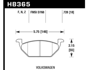 Hawk Performance HP Plus Volkswagen Front