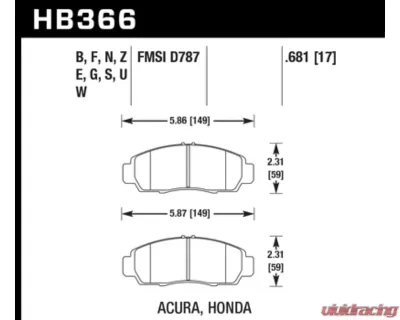 Hawk Performance HPS Front - HB366F.681
