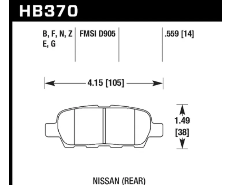 Hawk Performance DTC-60 Rear - HB370G.559