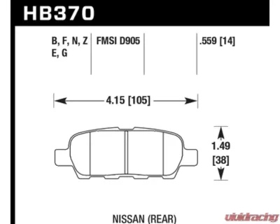 Hawk Performance PC Rear - HB370Z.559