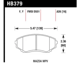 Hawk Performance LTS Mazda MPV Front 1992-1998