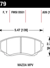 Hawk Performance LTS Mazda MPV Front 1992-1998                                     - HB379Y.626 - Image 2