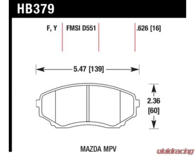 Hawk Performance LTS Mazda MPV Front 1992-1998 - HB379Y.626
