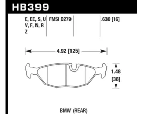 Hawk Performance Blue 9012 BMW Rear