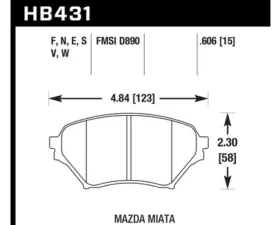 Hawk Performance HP Plus Mazda Miata Front 2001-2005 1.8L 4-Cyl