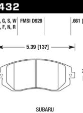 Hawk Performance HP Plus Subaru Front                                     - HB432N.661 - Image 2