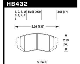 Hawk Performance PC Subaru Front