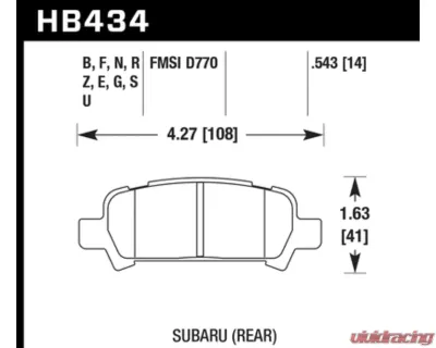 Hawk Performance HPS Subaru Rear - HB434F.543