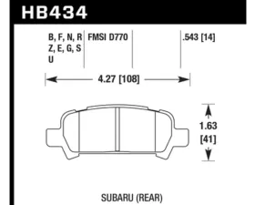 Hawk Performance PC Subaru Rear