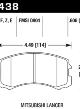 Hawk Performance PC Mitsubishi Lancer Front 2002-2007                                     - HB438Z.606 - Image 2