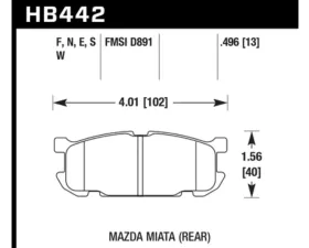 Hawk Performance DTC-30 Mazda Miata Rear 2001-2005 1.8L 4-Cyl