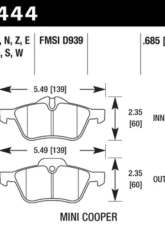 Hawk Performance PC Mini Cooper Front 2002-2009                                     - HB444Z.685 - Image 2