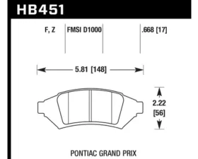 Hawk Performance PC Pontiac Grand Prix Front 2004