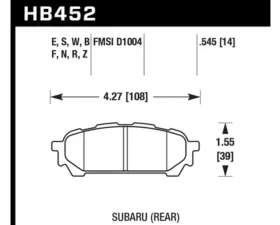 Hawk Performance HP Plus Subaru Rear