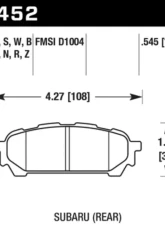 Hawk Performance HP Plus Subaru Rear                                     - HB452N.545 - Image 2