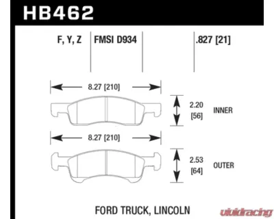 Hawk Performance LTS Front - HB462Y.827