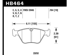 Hawk Performance Blue 9012 BMW Front