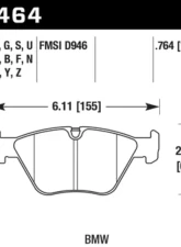Hawk Performance HP Plus BMW Front                                     - HB464N.764 - Image 2