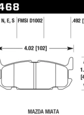 Hawk Performance Blue 9012 Mazda Miata Rear 2004-2005 1.8L 4-Cyl                                     - HB468E.492 - Image 2