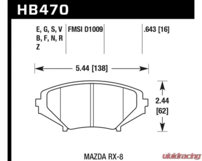 Hawk Performance HPS Mazda RX-8 Front 2004-2011 - HB470F.643
