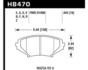 Hawk Performance DTC-50 Mazda RX-8 Front 2004-2011