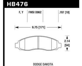 Hawk Performance LTS Dodge Dakota Front 2003-2004