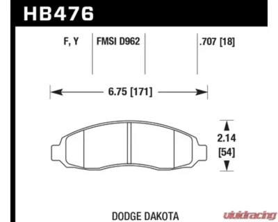 Hawk Performance LTS Dodge Dakota Front 2003-2004 - HB476Y.707