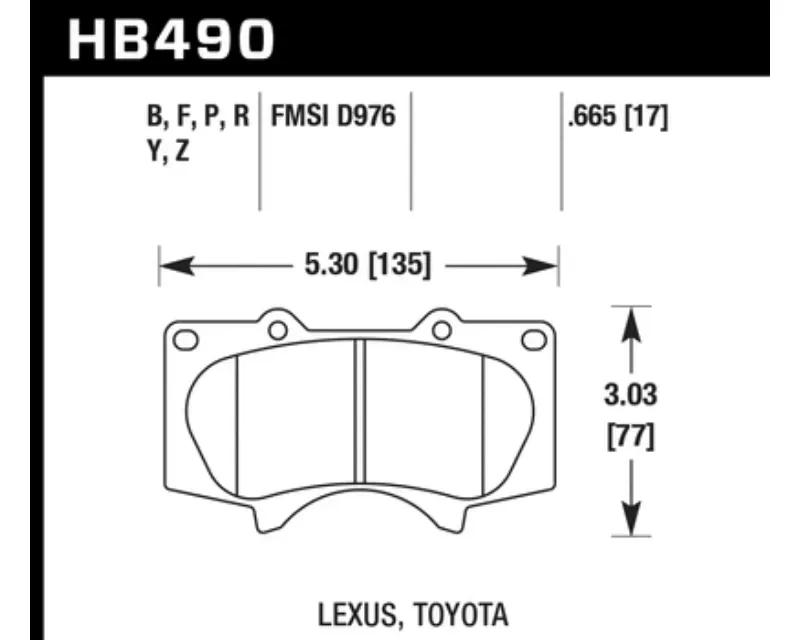 Hawk Performance LTS Front - HB490Y.665