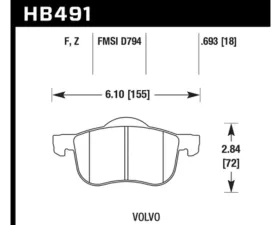 Hawk Performance PC Volvo Front