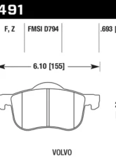 Hawk Performance PC Volvo Front                                     - HB491Z.693 - Image 2
