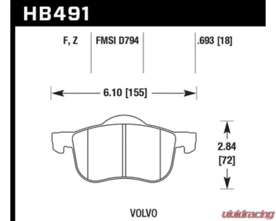 Hawk Performance PC Volvo Front - HB491Z.693