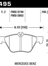 Hawk Performance PC Mercedes-Benz Front                                     - HB495Z.756 - Image 2